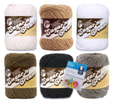 Lily Sugar'n Cream 100% Cotton Yarn 6-Pack Bundle with Bella's Crafts Stitch Markers (Neutrals)