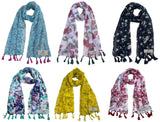 Fusfus WomenS Printed Chiffon Scarves And Stoles, Free Size(Multicolour, Fs1491) Pack Of 6 (Multicolor2)