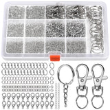 LEOBRO Jump Rings, 968pcs Keychain Making Kit, Keychain Clip and Key Ring, Key Chain Rings, Lobster Claw Clasps for Keychains, C