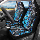 Whosucclay Blue Camo Oak Hunting Print Car Seat Covers, 2 Packs Durable Bucket Seat Protection, Car Accessories for Women Girls