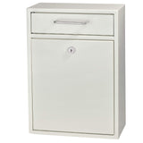 Mail Boss 7410 High Steel Wall Mounted Mailbox-Office Drop Comment Letter, White Secure Document and Records Deposit Box with Lo