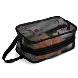 Mozeat Lens Mesh Shower Bag, Black Portable Mesh Shower Caddy Bag Dorm Toiletry Organizer Tote Quick-Dry Gym Shower Mesh Bag for