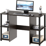 SHW 38-Inch Home Office Wood Desk with Double Sided Shelves, Espresso