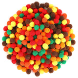 SEPGLITTER Fall Pom Poms Balls, 600 Pieces 0.6inch Orange Brown Pom Poms for Crafts Making DIY Autumn Thanksgiving Party Decorat