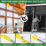 Newliton 17FT Extendable Duster with 2-9 ft Extension Pole for High Ceilings, Newliton Cobweb Duster for Ceiling Fans Hard-to-Reach Areas, Long Handle Microfiber Dusting Tool for Home Cleaning