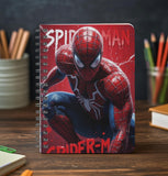 Graphic Word SpiderMan Spiral Notebook, Red, Character Theme, School And Office Use, 100 Gsm Paper, Wiro Bound Diary, With Plai