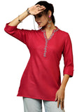 Libas Women'S Cotton Blend Straight Kurtis (58255B_Pink