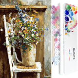 BAISITE Paint by Numbers Kit for Adults Beginners,20 Lx16 W Canvas for Painting Kits for Adults in Colorful Box Daisy Vase-BSC00