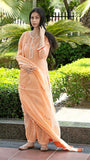 Anni Designer Women'S Cotton Blend Straight Hand Block Printed Kurta With Pant & Dupatta (Ragsri Peach-Vks01_M_Peach_Medium),Peach,M,,,