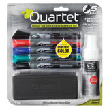 Quartet Dry Erase Markers Accessory Kit, Includes 5 Fine Tip EnduraGlide Dry Erase Pens, Whiteboard Eraser, & White Board Cleani