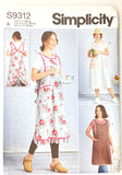 Simplicity Misses Wraparound Apron Packet, Code 9312 Sewing Pattern, Sizes XSXL, White