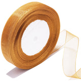Bsikon 3/4 Inch Sheer Organza Ribbon 50 Yards Brown Chiffon Ribbon for Gift Wrapping,Bouquets,Wedding,DIY Craft