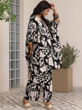 Libas Women Viscose Rayon Printed Co Ord Set (39015, Black, Medium