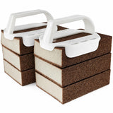 6 Pack Carborundum Sponge with 2 HandlesHigh Density Emery Sponge Scrubber