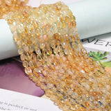 Natural Stone Beads 6-8mm Citrine Oval Irregular Freeform Tumbled Loose Gemstone Beads for Jewelry Making 15 Inch Strand 50-55 P