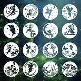 Keluna Fairy Stencils for Crafts - 16 Pcs Stencils Templates for Painting, Scrapbooking on Wood, Glass, Canvas. Flower, Moon & T