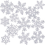 Whaline 48Pcs Christmas Snowflake Cut-Outs Glitter Silver Cutouts Double-Sided Cut-Outs with Glue Point for Xmas Winter Wonderla