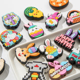 BERMRO 20pcs Silicone Focal Beads Easter Day Style Beads Bulk for Bead Pens Jewelry Bracelet Making DIY Crafts Project Supplies
