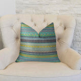 Plutus Brands Plutus Alpenglow Handmade Throw Pillow, 20 X 36 King, Turquoise/Yellow/Navy
