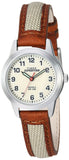 Timex Womens TW4B11900 Expedition Field Mini Brown/Natural Nylon/Leather Strap Watch