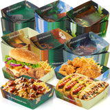 Tioncy 48 Pack Dinosaur Party Paper Trays 5 lb Nacho Boats Large Paper Food Trays for Snack for Baby Shower Boys Girls Dinosaur