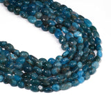 Yochus Irregular Apatite Stone Beads for Bracelets 6-8mm, Cyan Gemstone Bead for Jewelry Making Strand 15 Inch (45-50pcs)