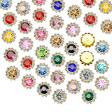 160 Pcs 12MM Sew on Rhinestones Crystals Glass Metal Base Sewing Flower Claw Rhinestones for Clothes Shoes Earring Belt Crafts S