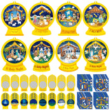 Frienda 48 Set Christmas Shaking Nativity Snow Globe Craft Kit Make a Jesus Birth Snowglobe Stickers Ornament Bulk with Glitter