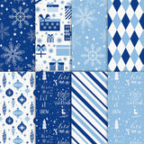 Whaline 160 Sheets Christmas Tissue Paper Blue White Snowflake Gift Wrapping Paper Art Craft Paper for DIY Winter Xmas New Year