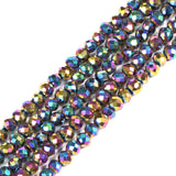 Metallic Rainbow Coated Hematite 3mm Faceted Gemstone Round Loose Beads Strand 15.5-16 DIY Jewelry Making
