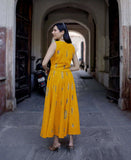 Anni Designer Women'S Rayon Viscose Printed Skirt And Top Dress Set (Bijapur Yellow-Vks01_M_Yellow_Medium),Yellow,M,Rayon,Shirt,