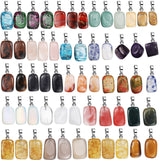 Yinkin 60 Pieces Chakra Stone Pendants Natural Crystal Stone Charms Irregular Healing Gemstone Beads Quartz Charms Bulk for Jewe