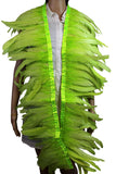 9 Color 2 Yard Long,10-12 inch Height Rooster Coque Feather Fringe Trim, for Skirt Dress Costume Roster Feather Trim (Lime Green