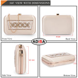 Adisa Beaded Formal Party Clutch With Gold Chain For Women And Girls (Cl108-Gol),Gold,,B0CYJ3G2PN