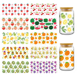 AFRITEE UV DTF Tumbler Wraps - 10 Sheets Cute Fruit Strawberry Cherry Uvdtf Cup Wrap for 16 oz Glass Mug, Watermelon Pineapple T
