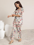 Libas Womens Printed Cotton Co-Ord Set For Women Off White 2Xl