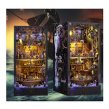 Book Nook Kit, Pirate Ship DIY Miniature Dollhouse Bookshelf Insert Decor,3D Wooden Booknook for Adults,Ahilmrn Magic Book House