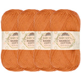 JubileeYarn Baby Soft Bamboo Cotton Yarn - 100g/Ball - Sepia - 4 Skeins