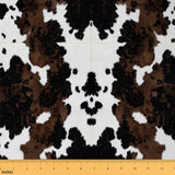 Cowhide Patterns Farmhouse Style Decorative Fabric for Upholstery,Highland Cattle Cow Skin Print Outdoor Fabric by The Yard,Brow