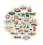 Crafteezy Vintage Stickers For Journal Dairy Laptop Diy Scrapbook Sticker (Vintage Travel)
