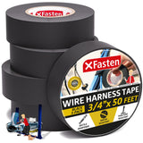 XFasten Wire Harness Tape, 3/4Inch by 50Foot (5Pack), High Temp Wiring Loom Harness SelfAdhesive Felt Cloth Electrical Tape