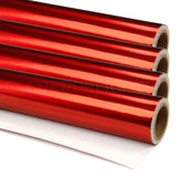CleverDelights 4Pack Metallic Red Wrapping Paper 30 Inch x 25 Feet Jumbo Rolls 250 Sq Ft Shiny Gift Wrap Wedding Christma