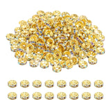PATIKIL 4mm Rondelle Spacer Bead, 200 Pcs Crystal Rhinestone Loose Bead Spacers for Jewelry Making, DIY Bracelets, Necklace, Gol