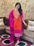 Gosriki Women'S Rayon Blend Straight Embroidered Kurta With Pant & Dupatta (Lasivan Pink-Vks01-Gs_S_Pink_Small),Pink,,B0DGL5274X