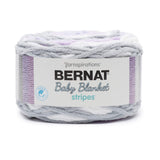 Bernat Baby Blanket Stripes, 10.5 oz, 100% Polyester, Violets