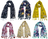 Fusfus WomenS Printed Chiffon Scarves And Stoles, Free Size(Multicolour, Fs1998) Pack Of 6 (Multicolor4)