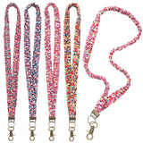 SATINIOR 4 Pcs Scrunchie Lanyards for ID Badges and Keys Retractable Cute Scrunchie Neck Keychain with Clip Stretchy Lanyards fo