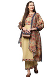 Gosriki Women'S Cotton Straight Kurta With Palazzo & Dupatta (Reema Beige_M_Beige_Medium),Beige,,B09H3B6374