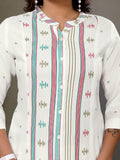 Rangita Off White Rayon Calf Length Printed A-Line Kurti | Kurta For Women_Xl