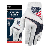 Callaway Golf Weather Spann Glove (Worn on Right Hand, Standard, Small, Red/White/Blue)